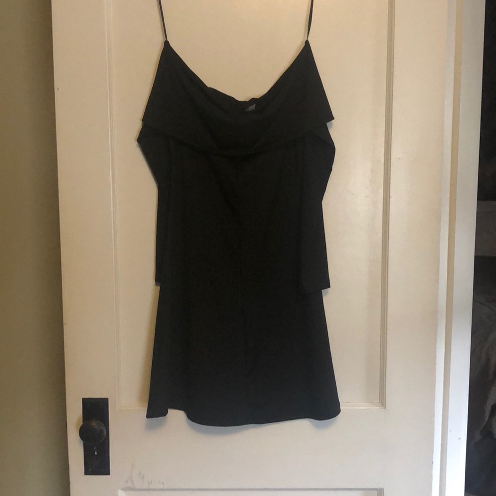 strapless urban outfitters mini black dress